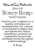 Honey-Hemp Facial Cleanser - Natural Skincare, Moisturizing Aloe Vera, Natural Oil Cleansing Method, Free Shipping