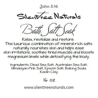 Bath Salt Soak - Unscented - Natural Skincare, Detox, Calming-Relaxing, All Natural, Magnesium-Rich Salt, 1 lb