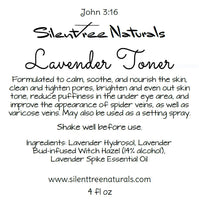 Lavender Toner - 2 fl oz, 4 fl oz, Natural Skincare, Setting Spray, Natural Astringent, Acne, Spider Veins