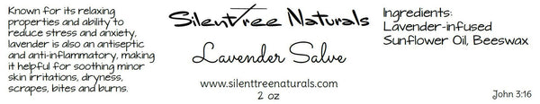 Lavender Salve - Natural Skincare, Soothes, Relaxes, Minor Skin Irritations, Scrapes, Bites, Burns, Dry Skin