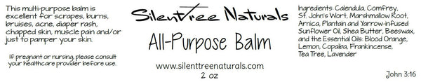 All-Purpose Balm - For Scrapes, Burns, Bruises, Diaper Rash, Chapped Skin, Now Includes St. John's Wort, Free Shipping