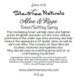 Aloe & Rose Toner/Setting Spray - Natural Skincare Witch Hazel, Moisturizing Aloe Vera, Natural Astringent