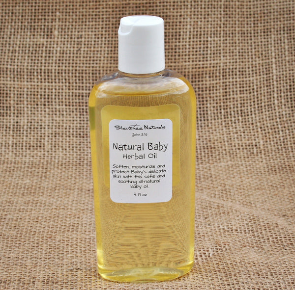 Natural Baby Herbal Oil - 4 fl oz-Calendula-Lavender-Chamomile-Infused Oil, Baby Oil, For Baby and/or Adults