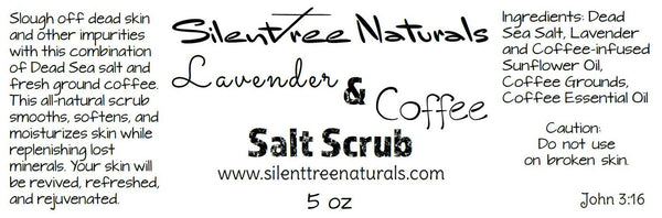 Lavender & Coffee Salt Scrub - Natural Skincare, Salt Scrub, Organic Coffee Scrub, Mineral-Rich Scrub, Free Shipping