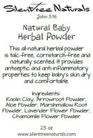 Natural Baby Herbal Powder - All Natural Baby Powder, Talc-Free, Cornstarch-Free, Naturally Scented, Organic Lavender-Chamomile, Free Shipping