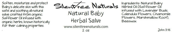 Natural Baby Herbal Salve - 2 oz- Lavender-Calendula-Chamomile-Marshmallow Root-Infused Salve For Baby/Adults