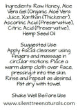 Honey-Hemp Facial Cleanser - Natural Skincare, Moisturizing Aloe Vera, Natural Oil Cleansing Method, Free Shipping