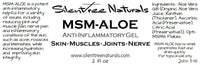 MSM-Aloe Anti-Inflammatory Gel - Pain Relief for Joints, Muscles, Nerves, Rosacea, Dry/Flaky, Red Skin